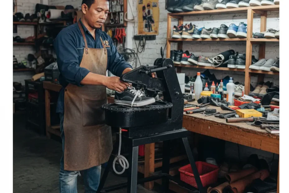 Mesin Pres Sepatu untuk Reparasi Sol