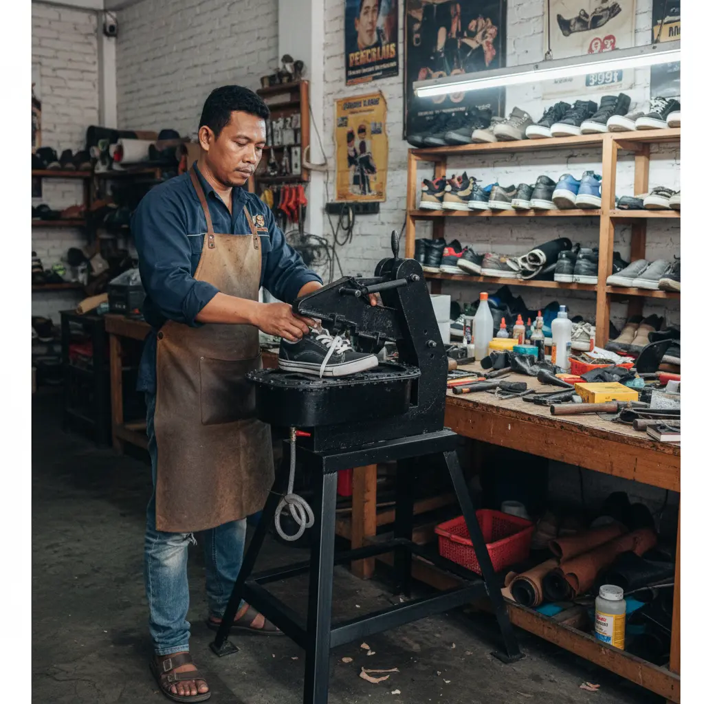 Mesin Pres Sepatu untuk Reparasi Sol